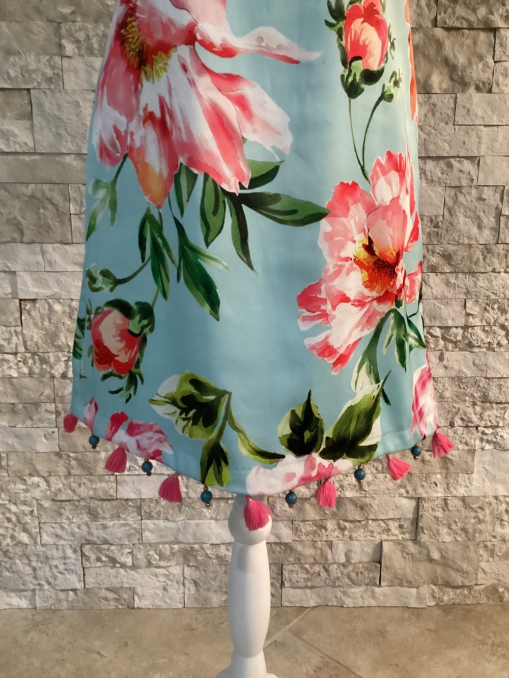 Laundry by Shelli Segal Women's Sleeveless Floral Pom Pom Dress - Picture 3 of 13